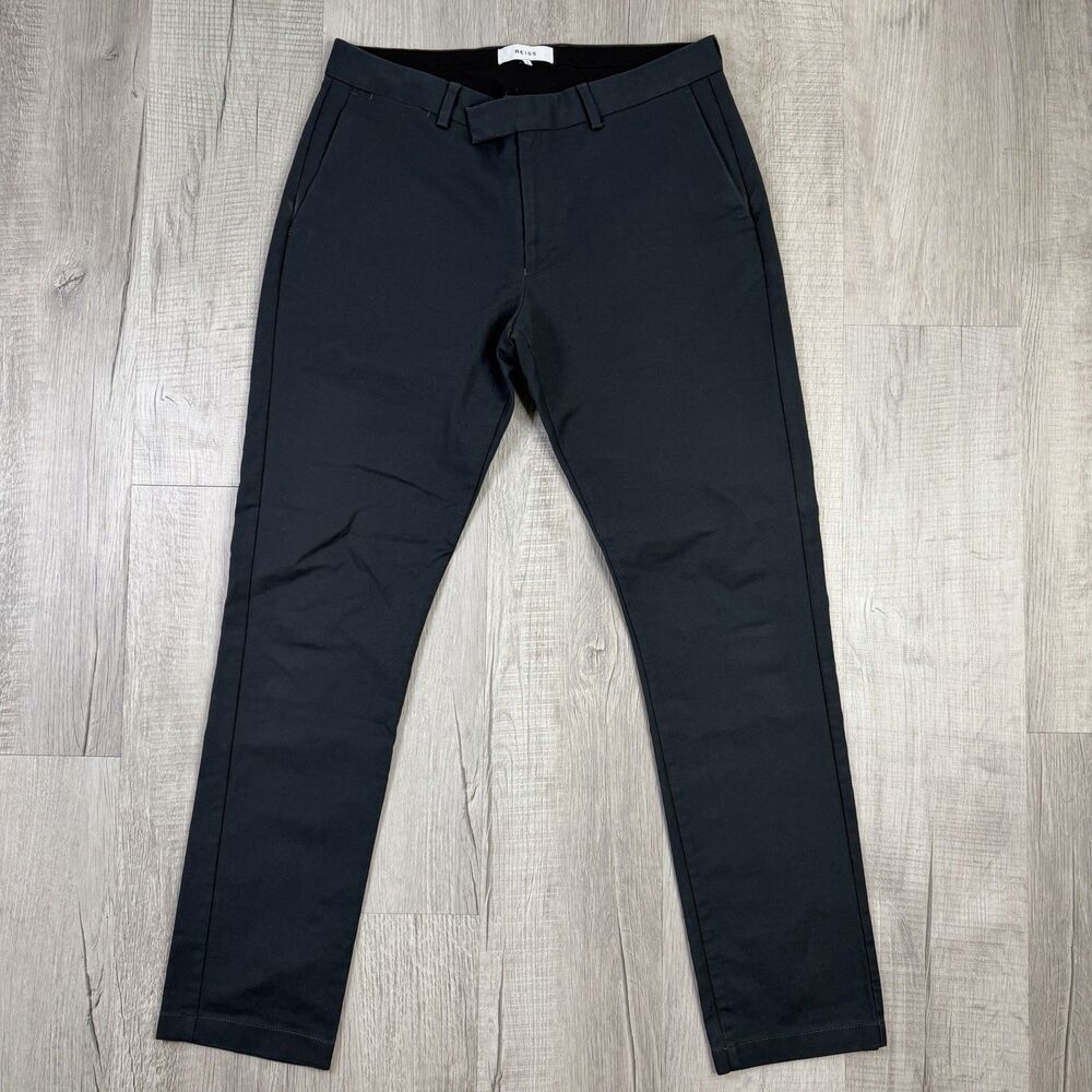 Reiss Chino Pants Mens 32 Regular Blue Grey Stretch Straight Pocket 32x30 I